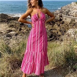 Zara Pink Halter Maxi Dress